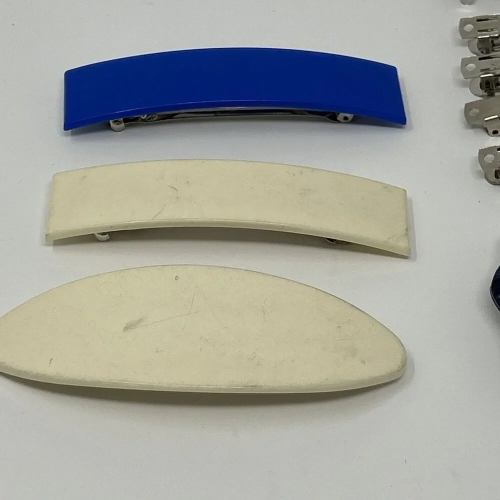Vintage Plastic Metal Hair Clip Lot of 9 Hair Barrettes Hair Clips Retro